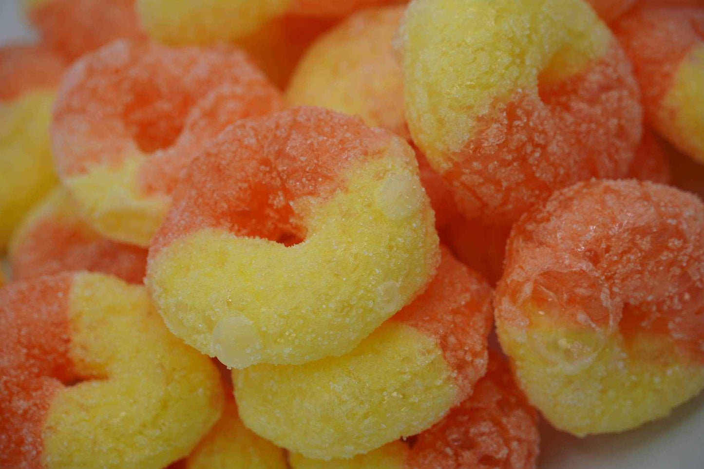 Freeze-Dried Peach Rings - Freeze dried candy