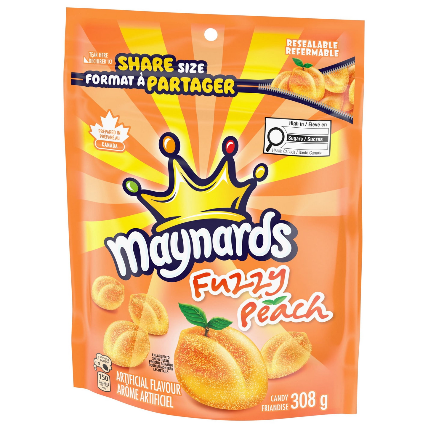 Maynards, Fuzzy Peach Candy, Gummy Candy, Sharing Size