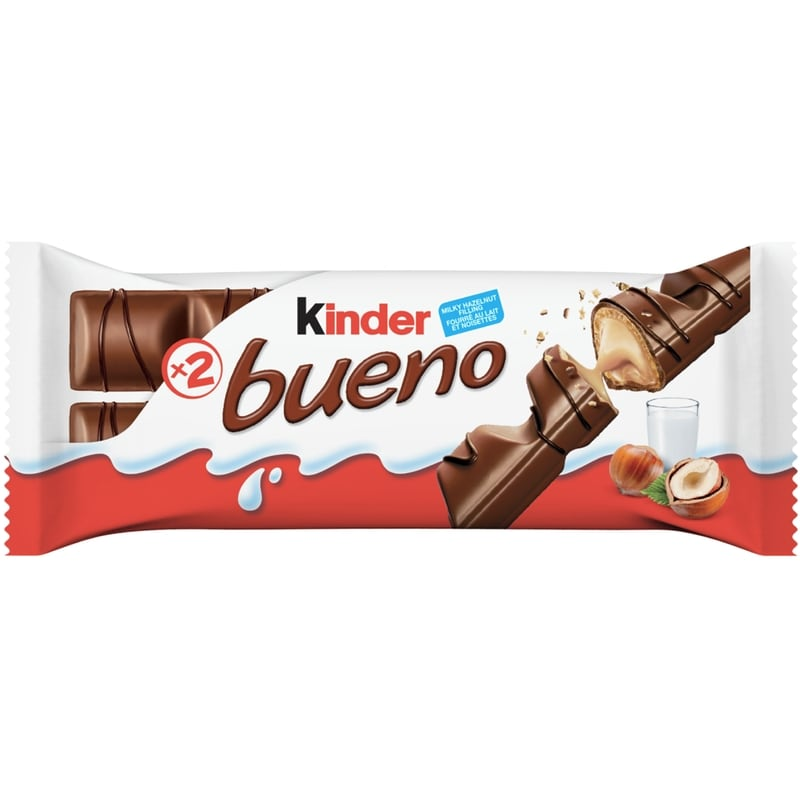 Kinder Bueno Milk Chocolate & Hazelnut Cream Bars (Case Pack of 20)