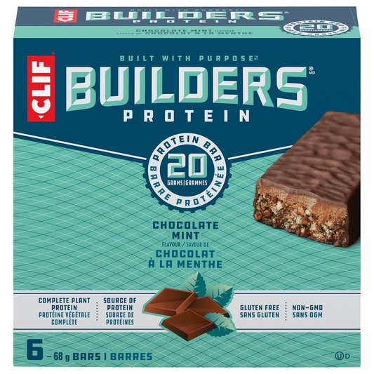 CLIF Builders Protein Bars Chocolate Mint (20g Protein, Pack of 6) 🇨🇦🍁