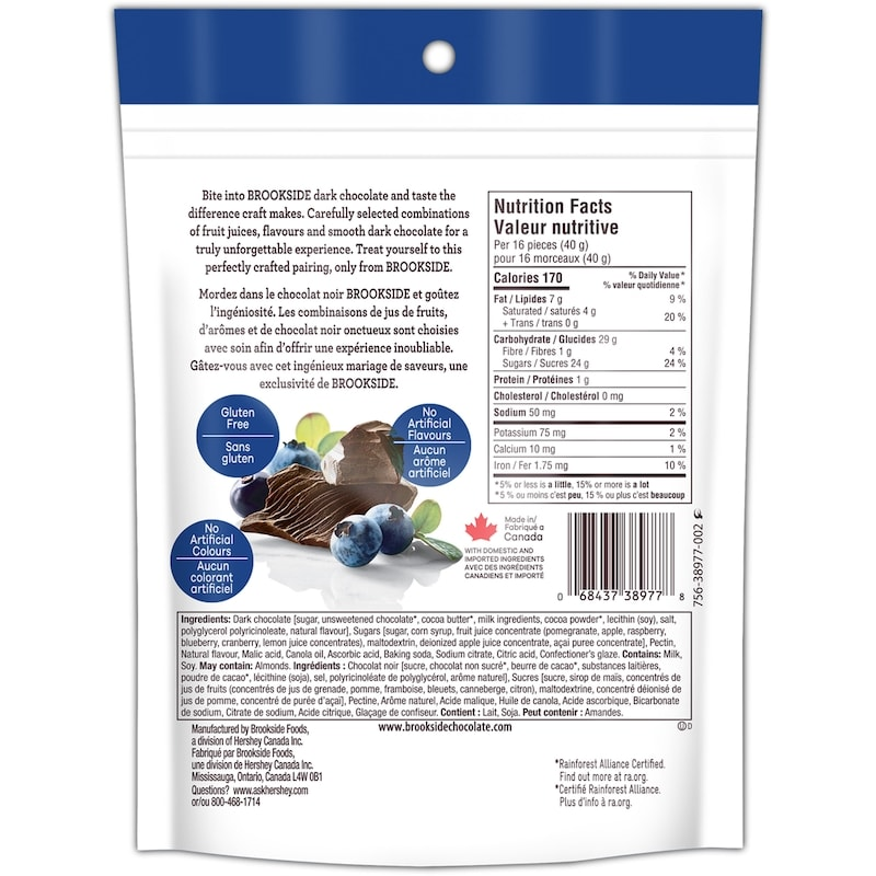 Brookside Dark Chocolate Acai & Blueberry (235g) – Canadian Favourite