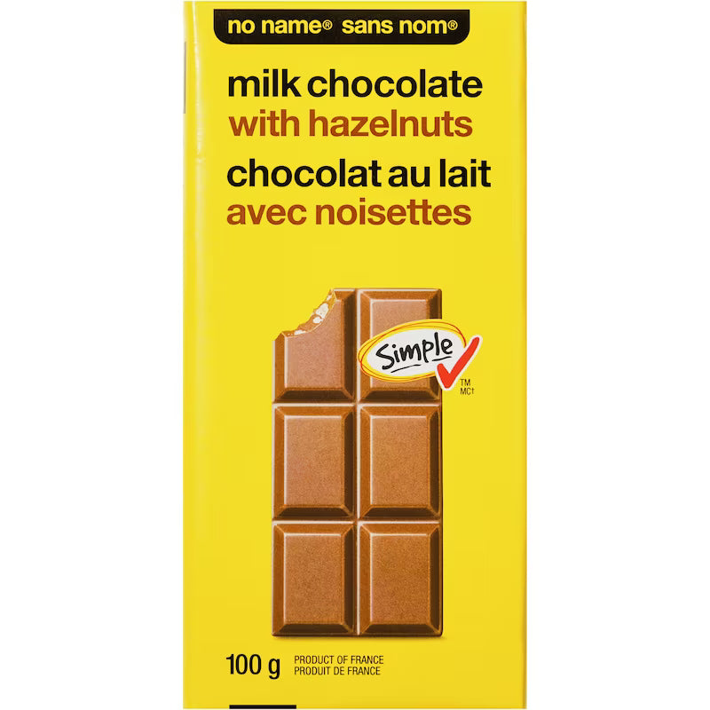 No Name Milk Chocolate with Hazelnuts Bar 🇨🇦