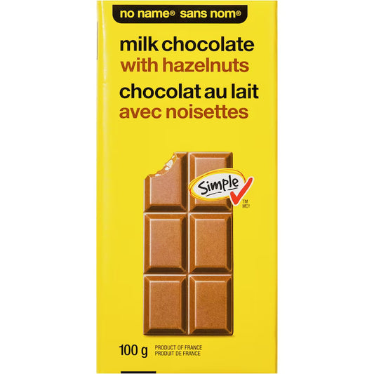 No Name Milk Chocolate with Hazelnuts Bar 🇨🇦