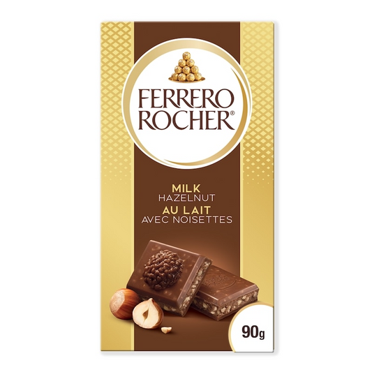 Ferrero Rocher Premium Milk Chocolate with Hazelnut Bar (90g)