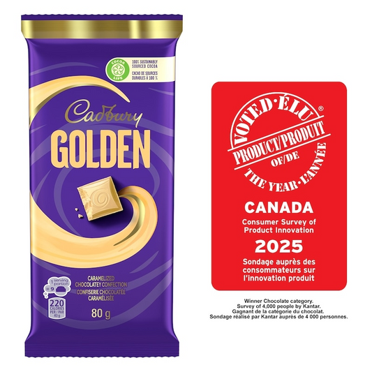 Cadbury Golden Caramelized White Chocolatey Candy Bar (Sustainably Sourced Cocoa)