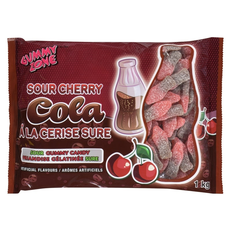 Gummy Zone Sour Cherry Cola Bottles - 1 Kg