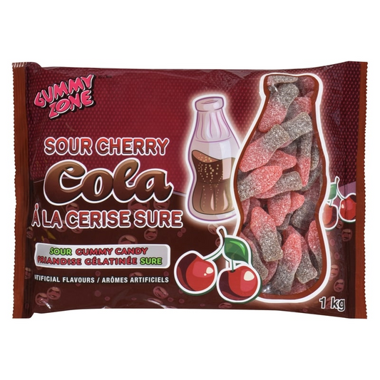 Gummy Zone Sour Cherry Cola Bottles - 1 Kg