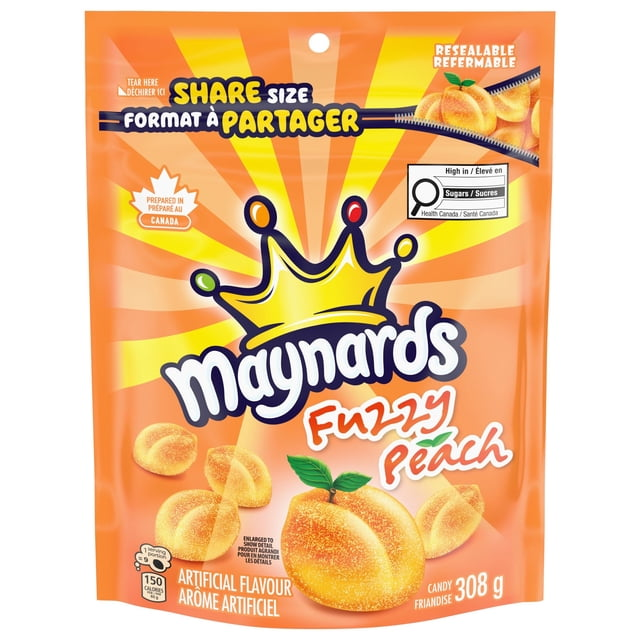 Maynards, Fuzzy Peach Candy, Gummy Candy, Sharing Size